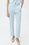Mango Boreli Linen Pants In Sky Blue