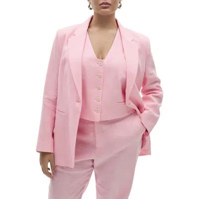 Mango Boreli Linen Vest In Pink