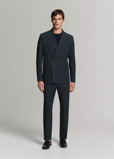 Mango Boston Regular-fit Suit Pants In Navy