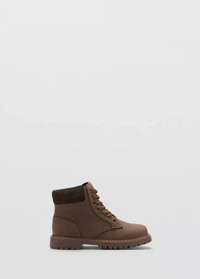 Mango Kids' Bottes De Montagne Lacets In Chocolat