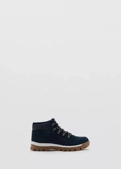 Mango Kids' Bottes Lacets Élastiques In Bleu Marine