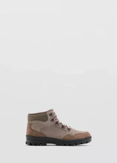 Mango Kids' Bottes Lacets Élastiques In Gris