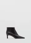Mango Kitten Heel Bootie In Black