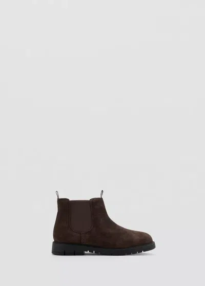 Mango Kids' Bottines Chelsea Cuir In Brown
