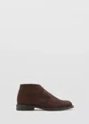 Mango Men's Suede Leather Ankle Boots In Brown