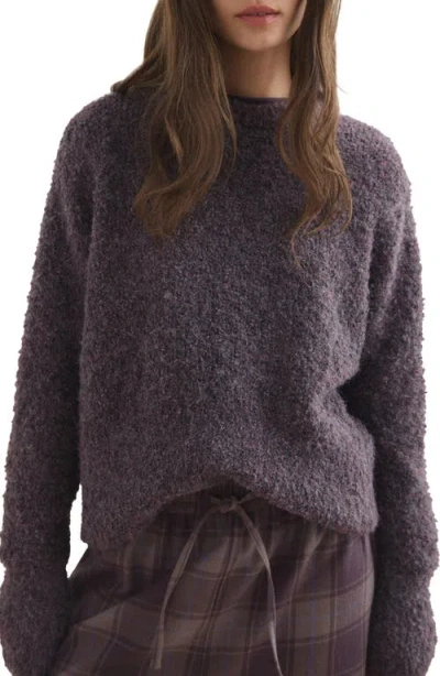 Mango Bouclé Sweater In Brown