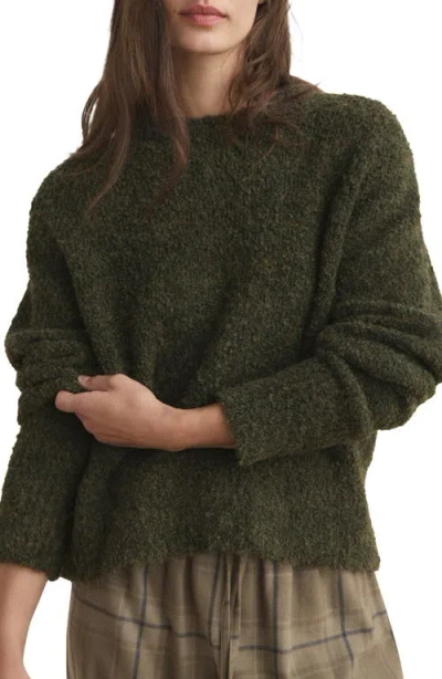 Mango Bouclé Sweater In Green