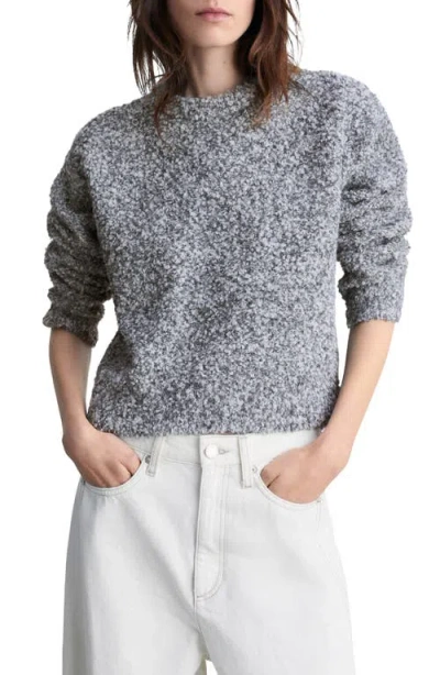 Mango Bouclé Sweater In Medium Heather Grey