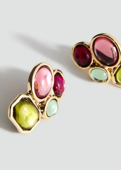 Mango Earrings With Geometric Appliqué Gold