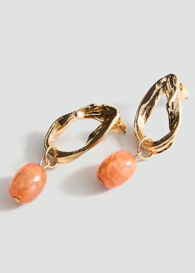 Mango Boucles D'oreilles Design Circulaire Perles Or - Femme - Taille Unique -