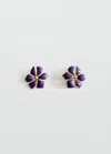Mango Boucles D'oreilles Fleur Émaillée In Or