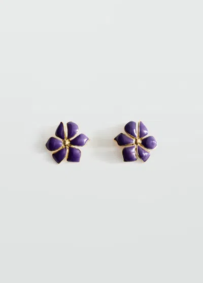 Mango Boucles D'oreilles Fleur Émaillée