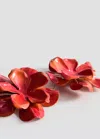 Mango Boucles D'oreilles Fleur Relief In Red