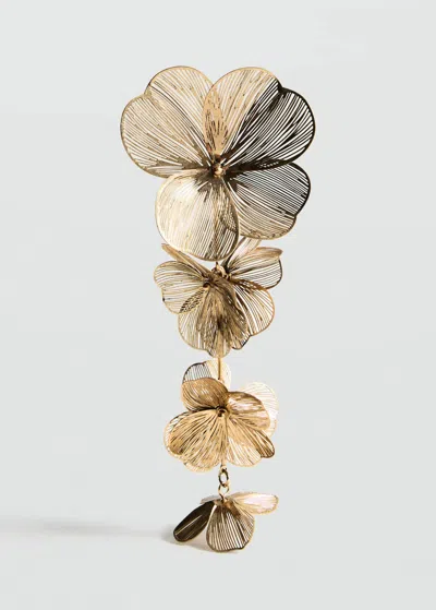 Mango Hanging Floral Earrings Gold