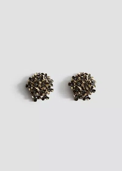 Mango Boucles D'oreilles Fleurs Perles In Gris