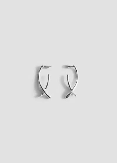 Mango Boucles D'oreilles Irrégulières Texturées In Argent
