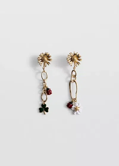 Mango Boucles D'oreilles Longues Fleurs
