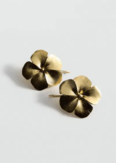 Mango Flower Design Earrings Gold