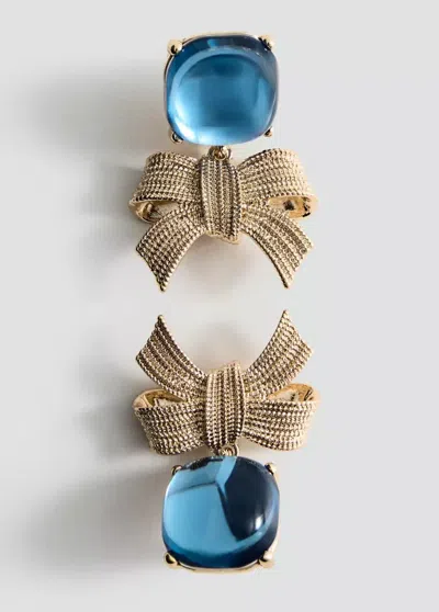 Mango Boucles D'oreilles Naud Combinées In Blue