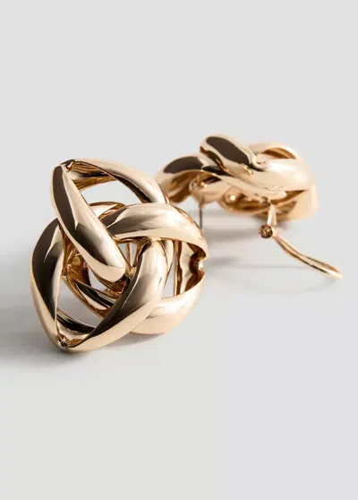 Mango Boucles D'oreilles Naud Entrelacé In Gold