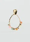 Mango Dangling Hoop Earrings With Ball Detail Gold In Gold