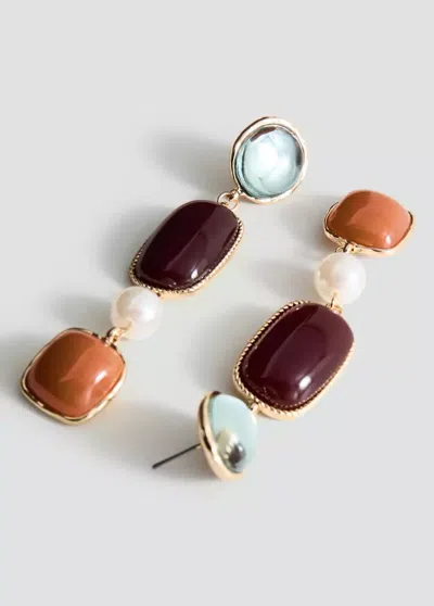 Mango Boucles D'oreilles Pendantes Combinées In Multi