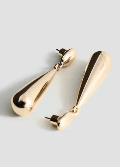 Mango Boucles D'oreilles Pendantes En Forme De Goutte In Gold