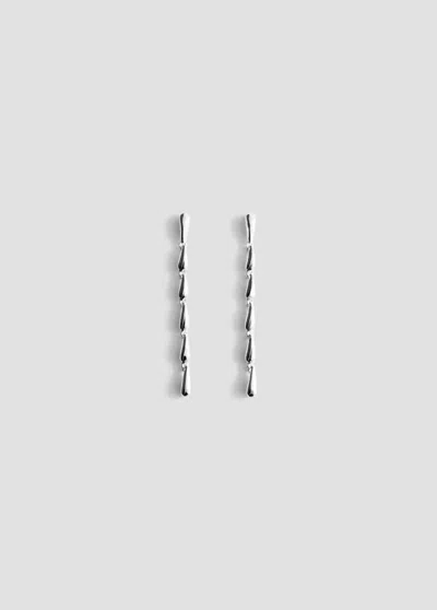 Mango Boucles D'oreilles Pendantes Gouttes In Argent