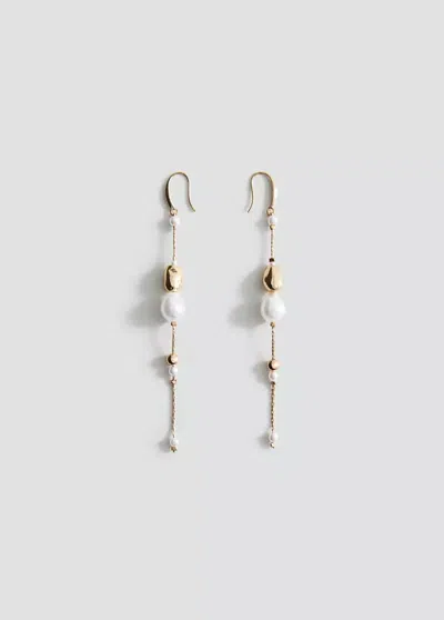 Mango Boucles D'oreilles Pendantes Perle Combinées