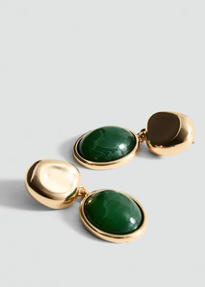 Mango Resin Pendant Earrings Gold