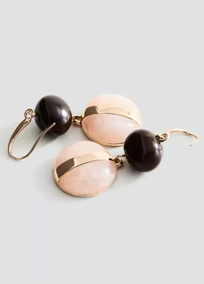 Mango Boucles D'oreilles Résine Combinées In Orange