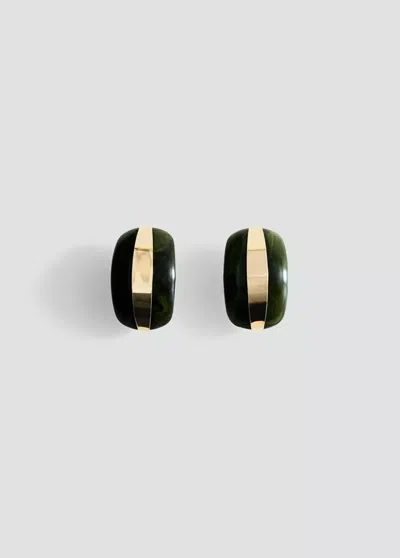 Mango Boucles D'oreilles Résine Détail Métallique