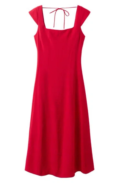 Mango Bow Back A-line Dress In Gray