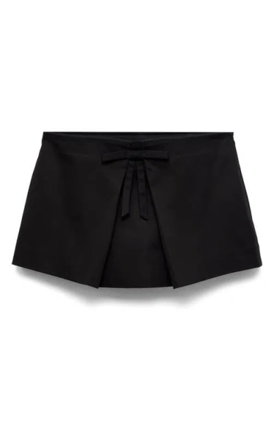 MANGO MANGO BOW COTTON BLEND MINISKORT