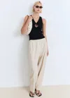 Mango Bow Knit Top Black