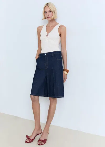Mango Bow Knit Top Ecru