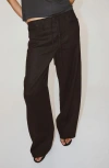 Mango Bow Linen Pants In Brown