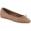 Mango Bow Round Toe Ballet Flat In Brown