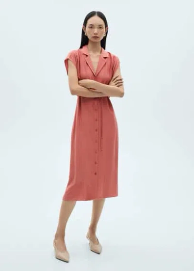 Mango Robe Chemisier Naud Rose - Femme - Xl -