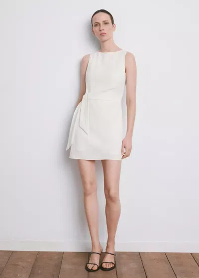 Mango Bow Short Dress In Ecru