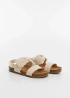 MANGO STRAP SANDALS WITH BOW WHITE