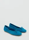 Mango Cap Toe Suede Ballet Flat In Blue