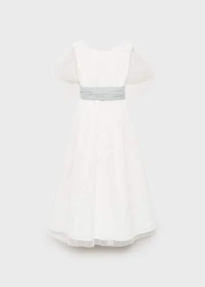 Mango Kids' Bow Tulle Dress White