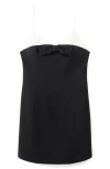 Mango Bowy Minidress In Black