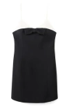 Mango Bowy Minidress In Black