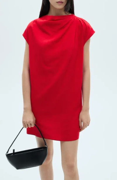 Mango Boxy Cotton Blend Minidress In Red