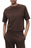 Mango Boxy Cotton Blend T-shirt In Brown