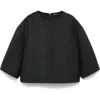Mango Boxy Wool Blend Top In Animal Print