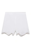 Mango Cotton Eyelet Shorts In White