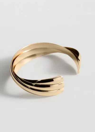 Mango Rigid Bracelet With Relief In Gold
